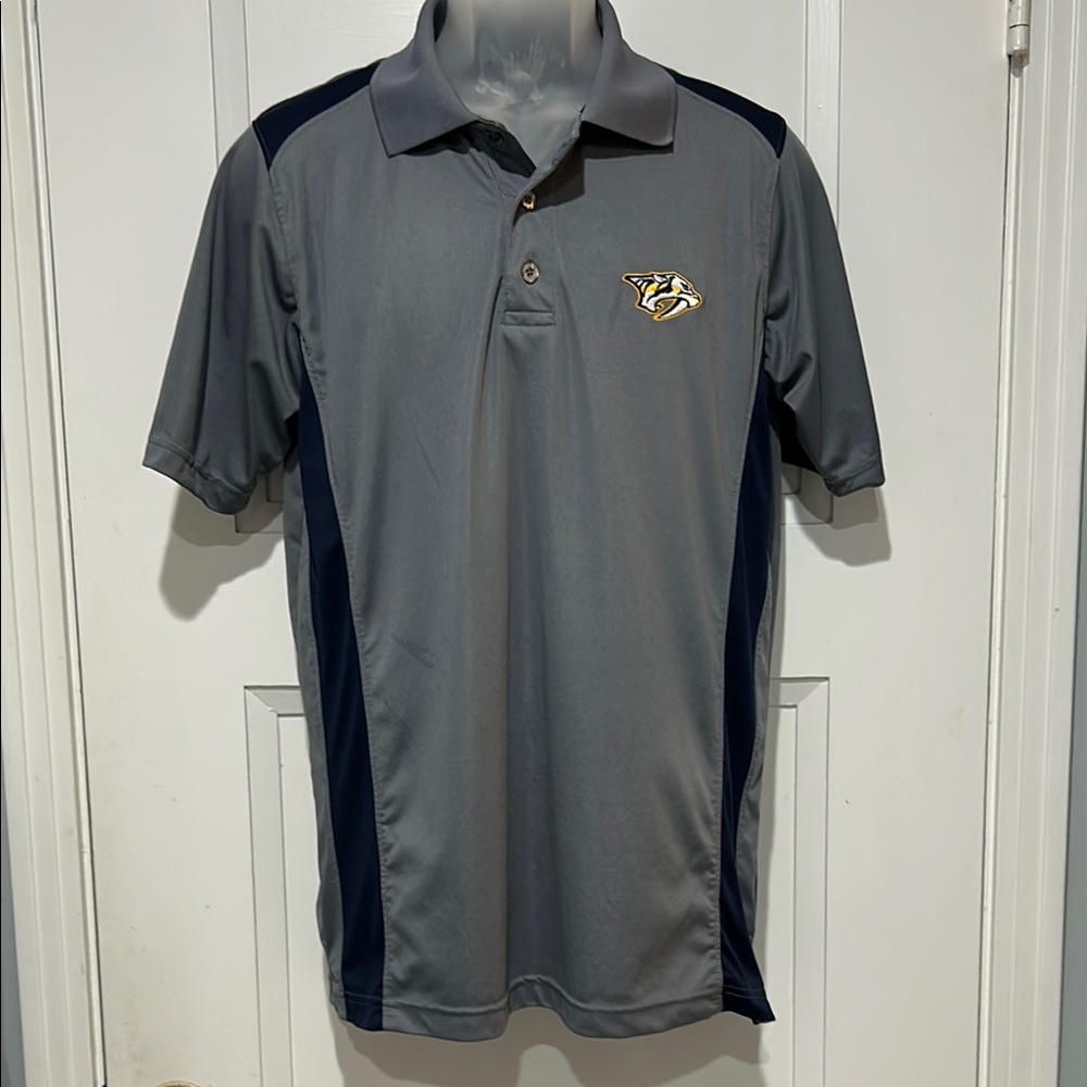 Nashville Predators NHL Polo Shirt Men’s Medium Gray & Navy